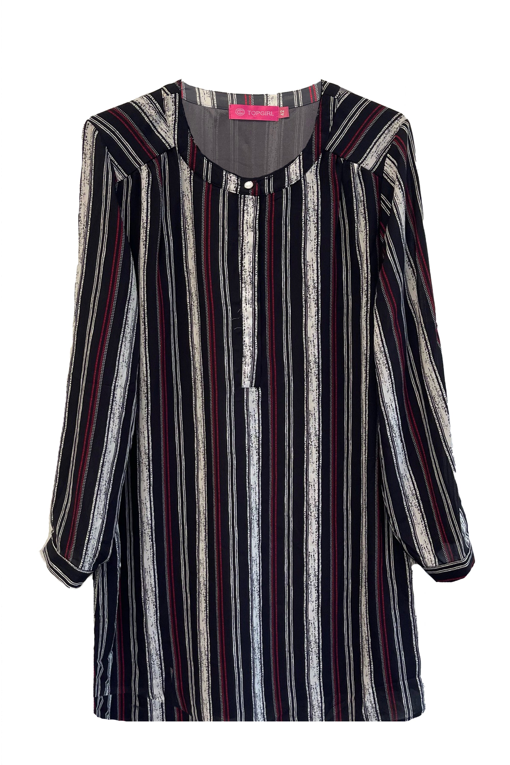 Hasumi Stripe Long Blouse