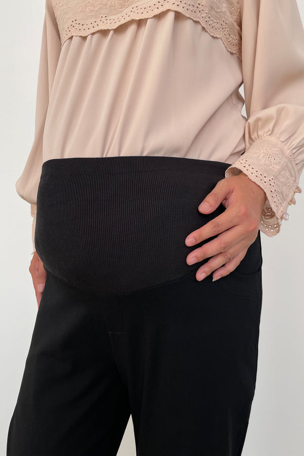 Maternity Black Chunky Ribbed Flared Trousers | Women | George at ASDA