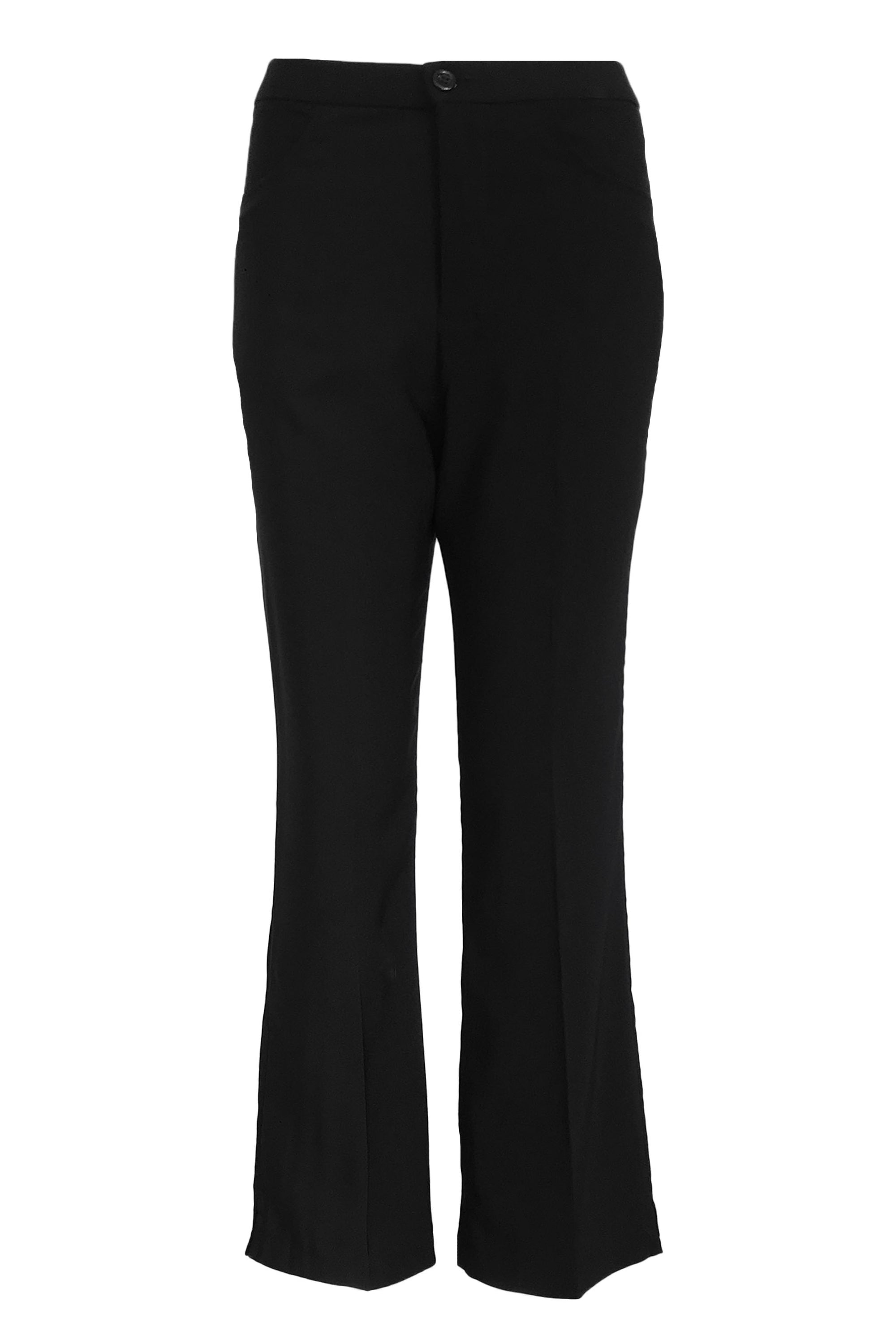 Stretchable Straight Cut Office Pants - Black