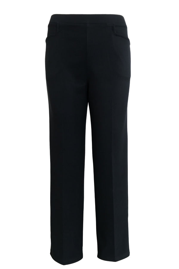 Straight Cut Plain Pants - Black - TOPGIRL